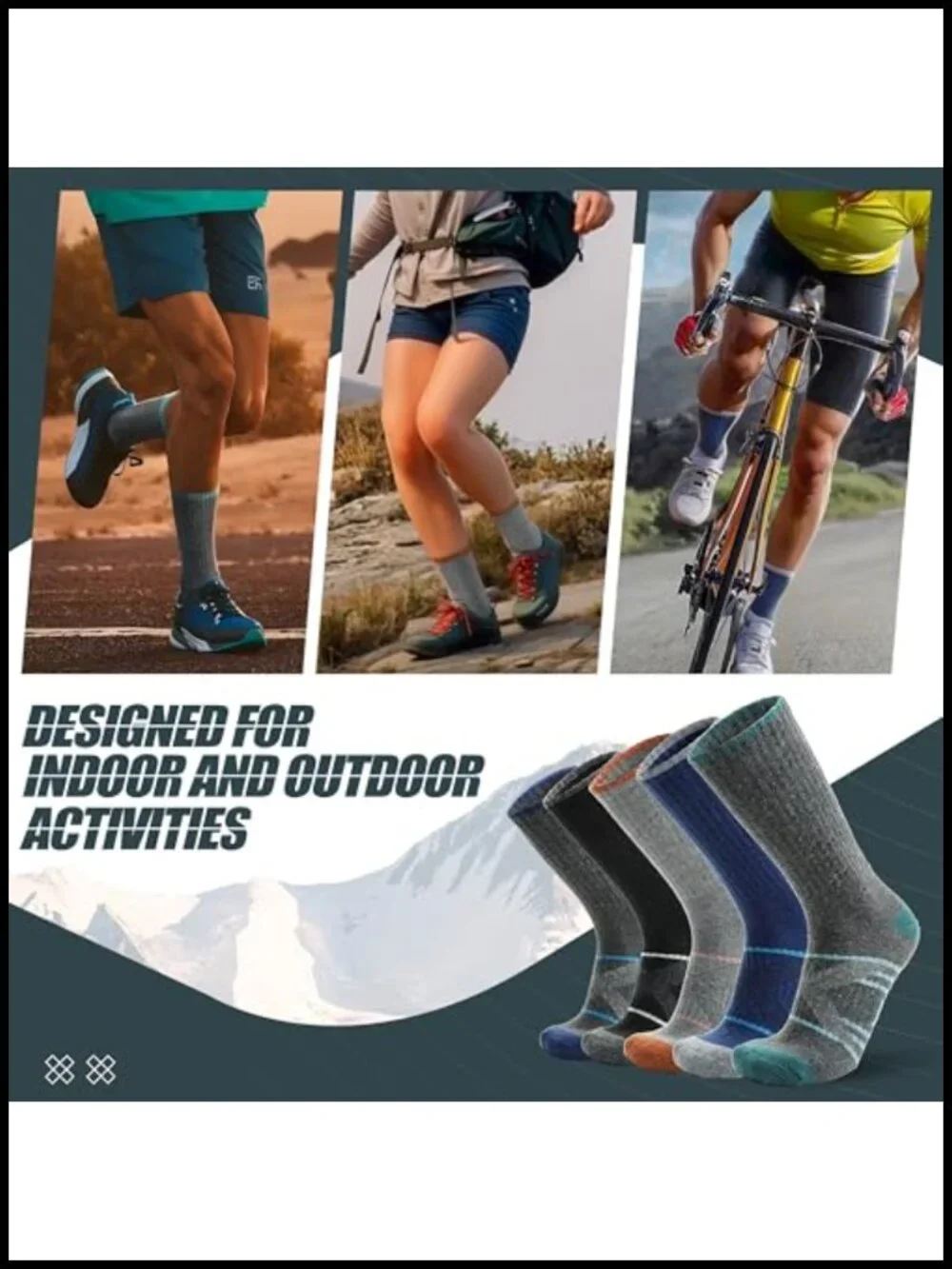 Merino Wool Hiking Socks 5 Pairs Crew Boot Work Socks Men Women